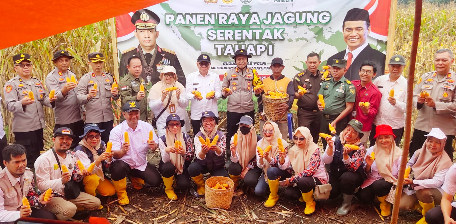 Dukung Swasembada Pangan, Kapolres Musi Rawas Bersama Stakeholders Gelar Panen Raya Jagung Serentak Tahap I di Desa Air Satan 