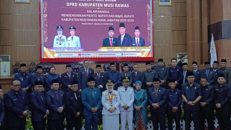 Bupati Sampaikan Pidatonyo Visi Dan Misi.Dalam Rapat Paripurna DPRD Kabupaten Musi Rawas