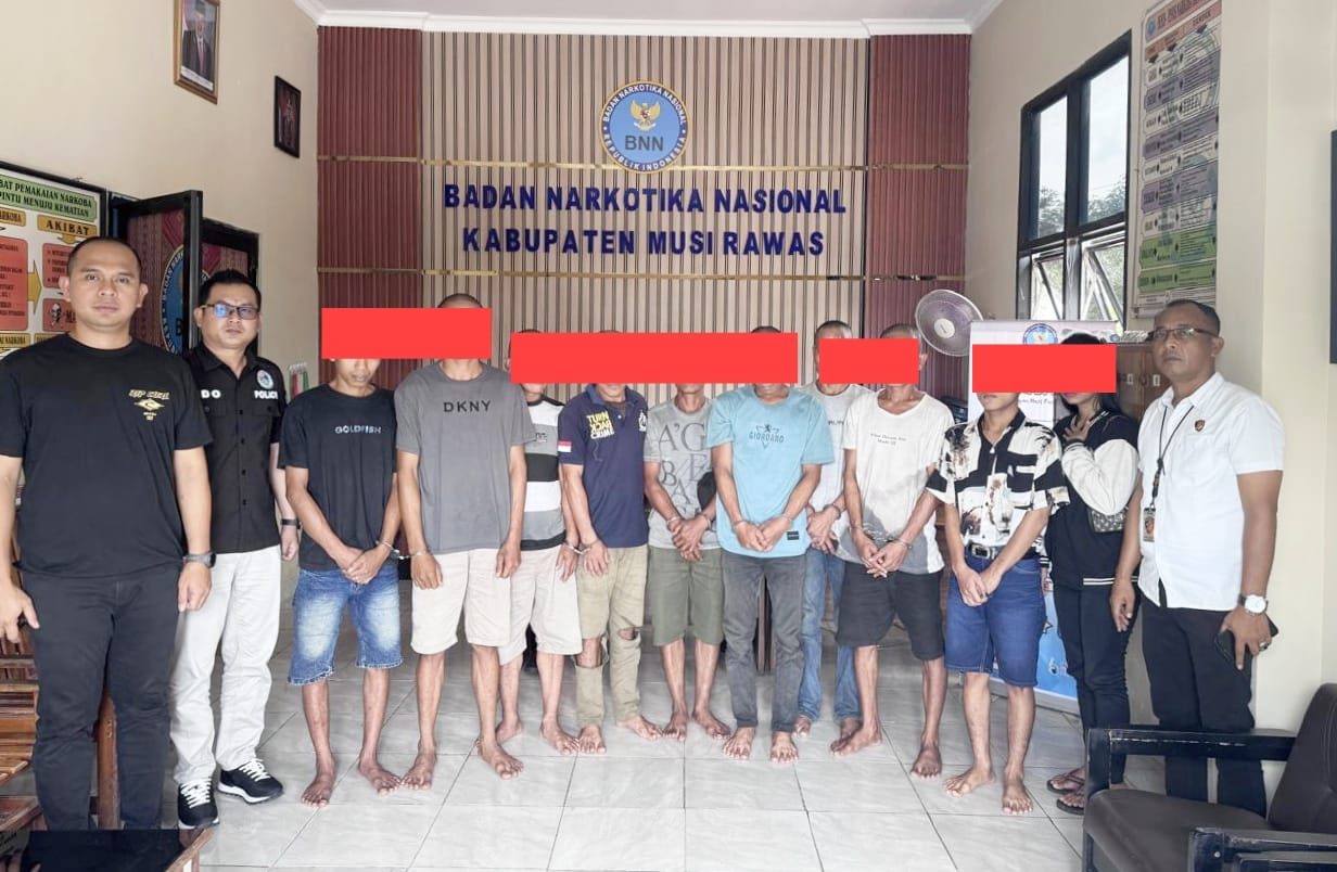 Hasil Gakkum Narkoba di Desa Tanah Priuk, Satresnarkoba Polres Musi Rawas Penyidikan 1 Pelaku, Rehab 10 Orang, 2 Negatif