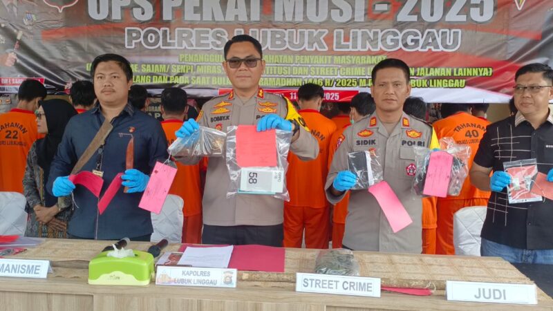 Polres Lubuk Linggau Menggelar Press Release Operasi Pekat Musi 2025.Dipimpin Langsung Oleh Kapolres Lubuk Linggau AKBP Bobby Kusumawardhana