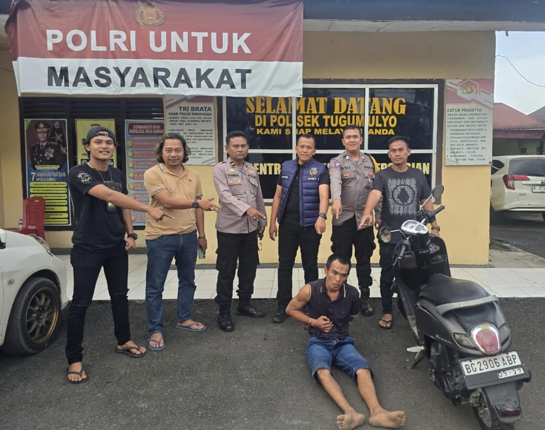 Satreskrim Polres Musi Rawas dan Polsek Tugumulyo Ringkus Pencuri Motor di Parkiran Toko