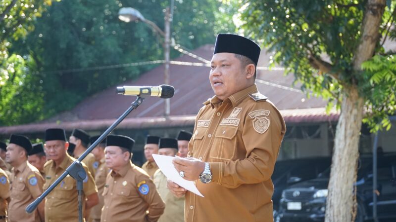 Pimpin Apel Pasca Libur Lebaran, Wabup Labuhanbatu: ” Minal Aidin Walfaizin, Mohon Maaf Lahir Dan Batin”