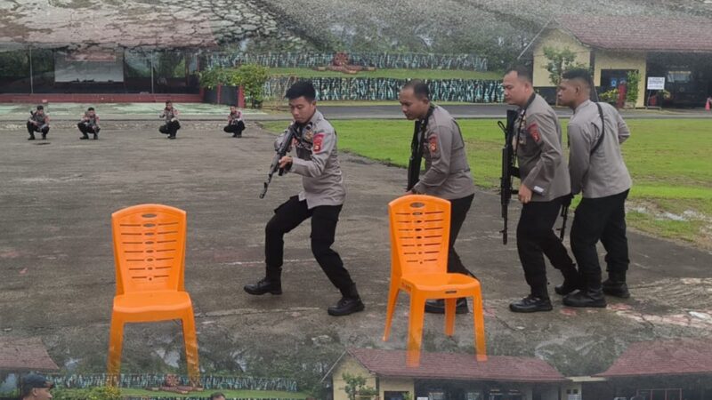 Tingkatkan Kemampuan, Personel Satbrimob Polda Sumsel Batalyon B Pelopor Laksanakan Latihan Gerilya Anti Gerilya (GAG)