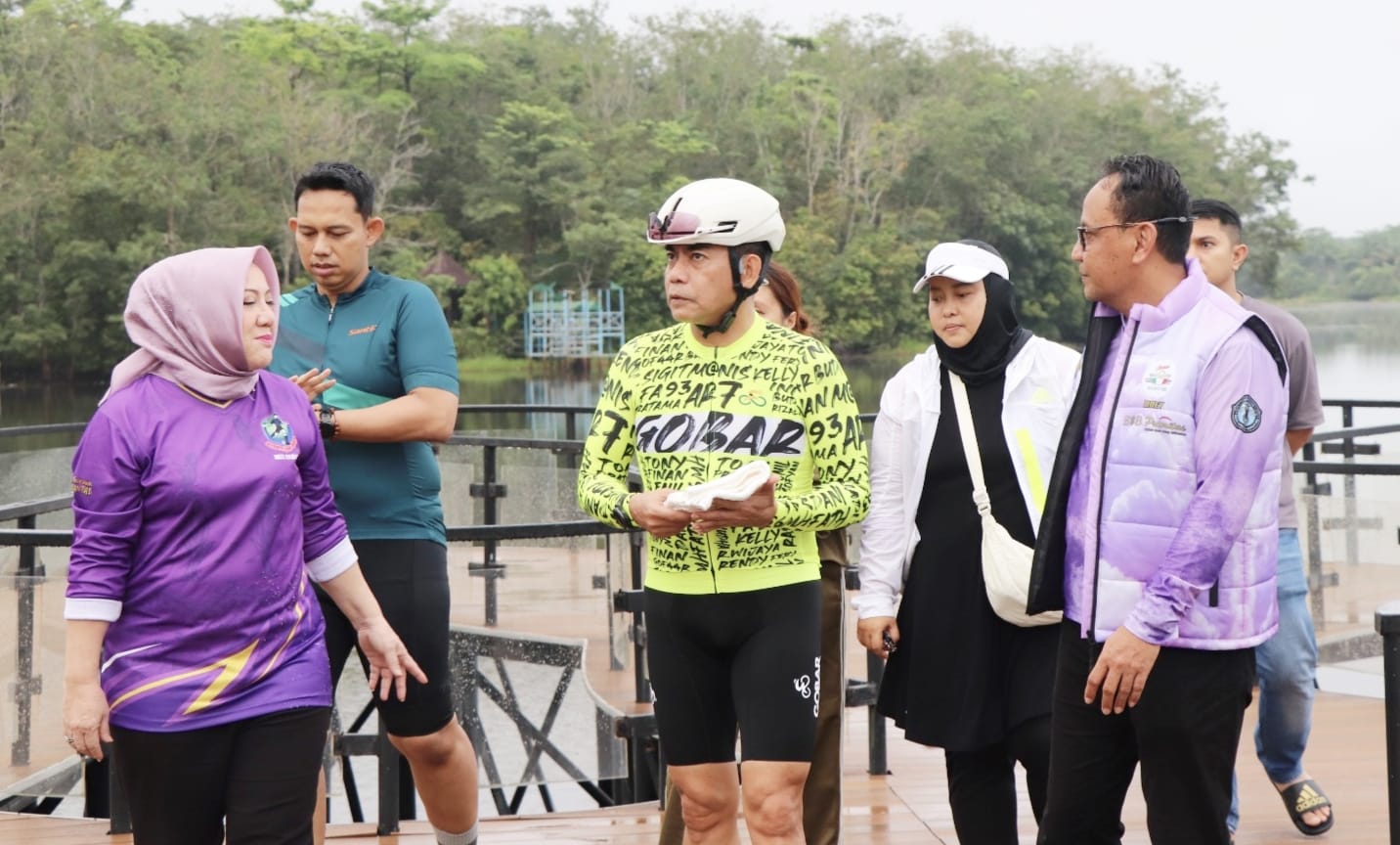 Siagakan Ratusan Personel, Kapolres Musi Rawas Dampingi Kapolda Sumsel Gowes Bareng ke Danau Aur