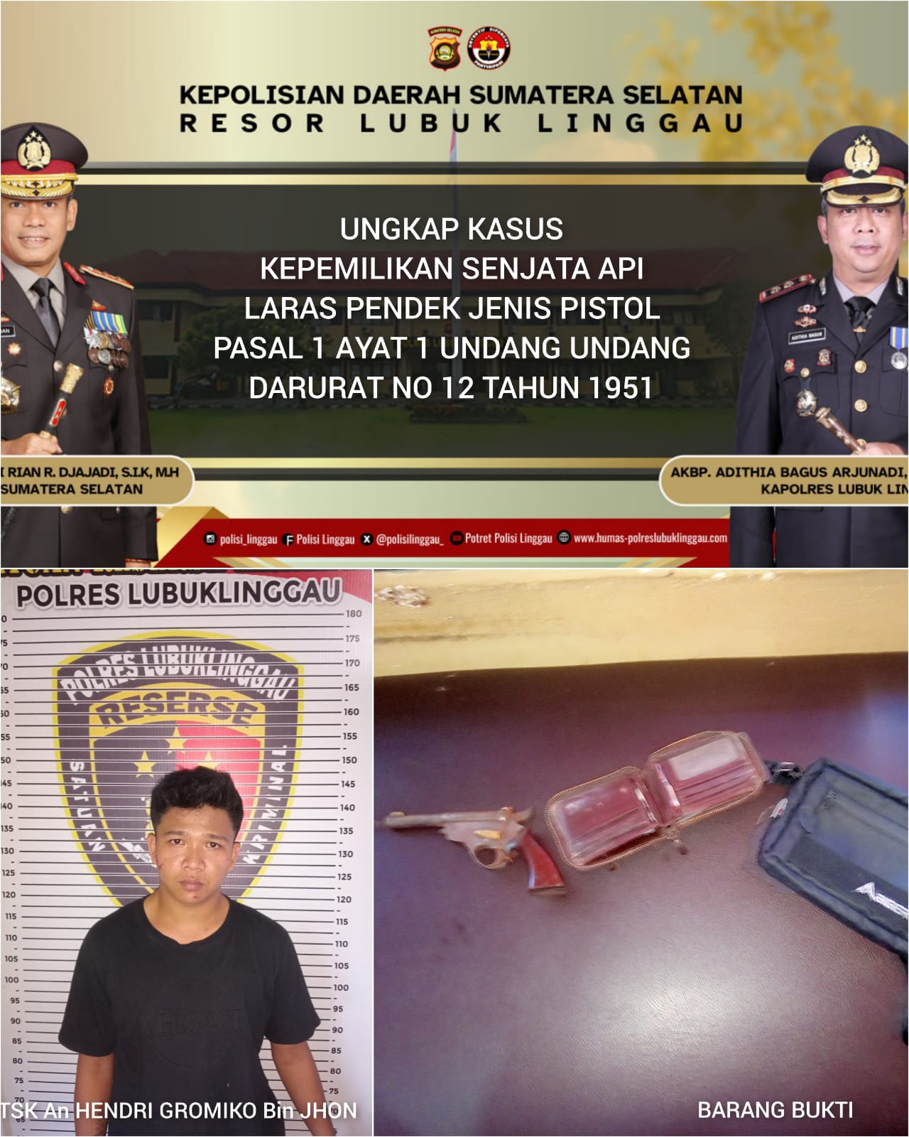 Dua Pria( HG) Dan (DMR) Ditangkap Tim Macan Polres Lubuk Linggau.
