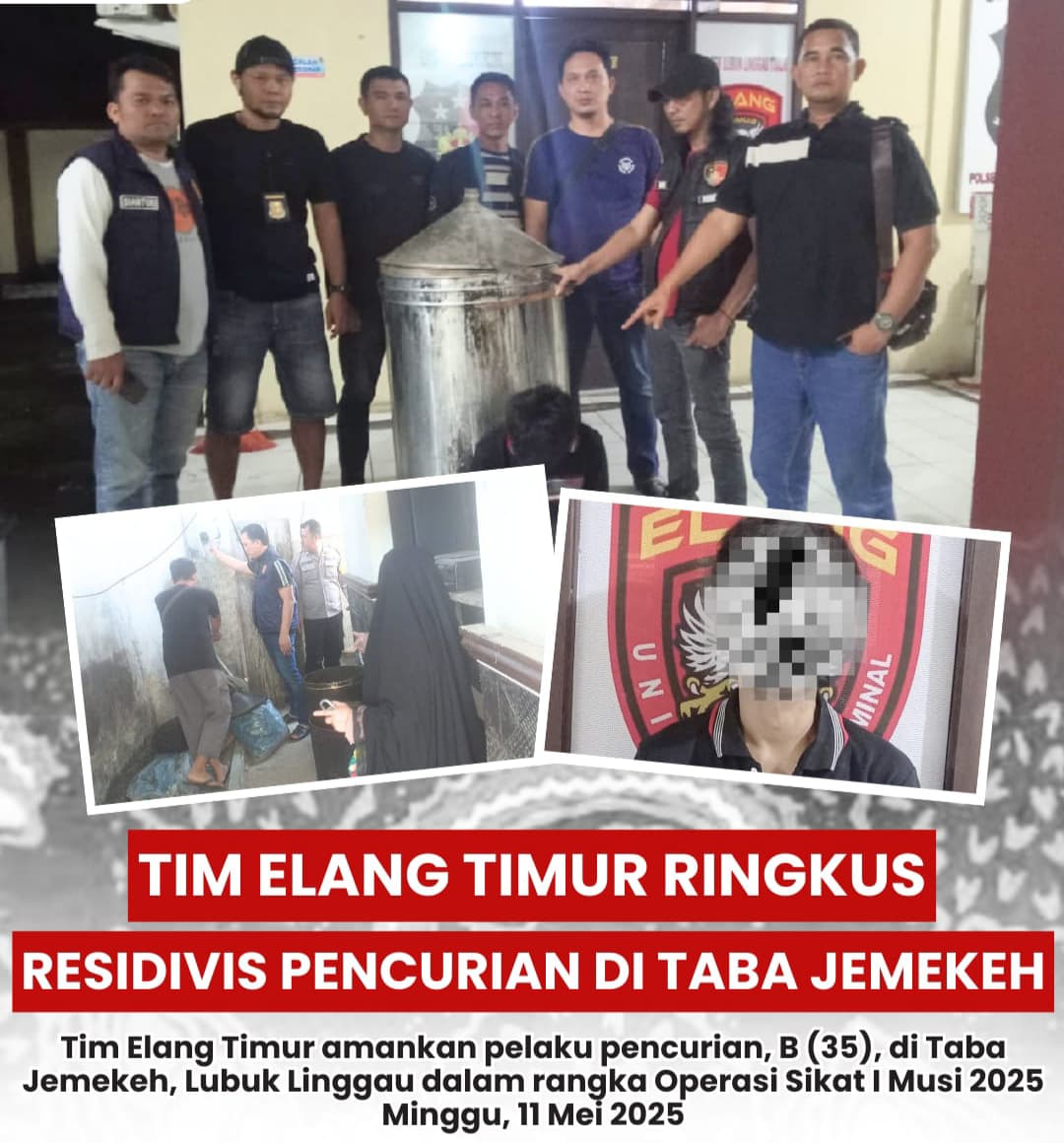 Polsek Lubuk Linggau Timur, Berhasil Mengamankan Diduga Seorang Pencuri Bf Alias Timang (35).