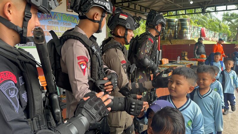 Satbrimob Polda Sumsel Batalyon B Pelopor Terima Kunjungan Edukatif TK Annajiyah dan TK Bina Cendikia