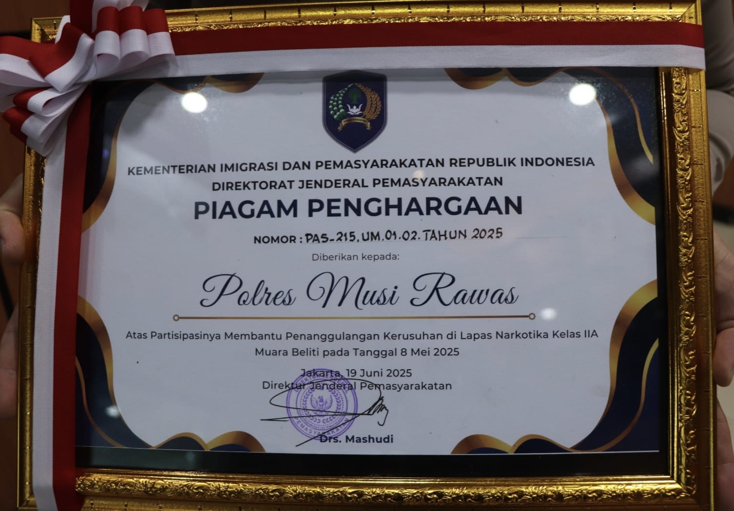 Aksi Nyata Berbuah Apresiasi, Polres Musi Rawas Terima Tiga Penghargaan Bergensi di Hari Bhayangkara Ke-79