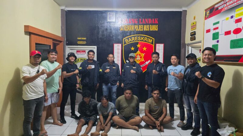 Empat Kompoltan Pencuri Minyak Diringkus Tim “Landak” Satreskrim Polres Musi Rawas