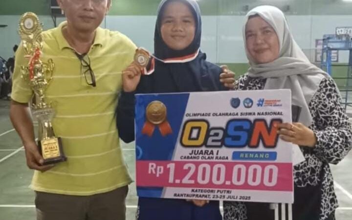 Nur Shakila Nst, Juara 1 Pada Kejuaraan Renang 02SN Tingkat Kabupaten Labuhanbatu