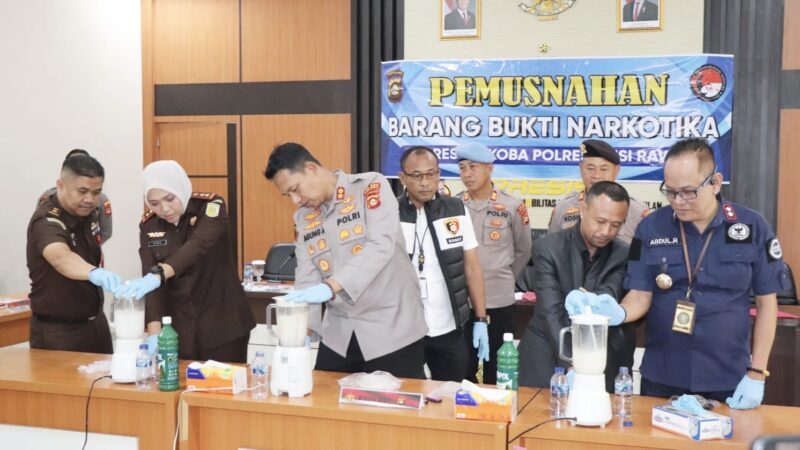 Selamatkan Ribuan Jiwa Manusia, Kapolres Musi Rawas Bersama Kajari dan BNNK Musnakan Sabu 590,81 Gram, Dari Tersangka MR dan DR