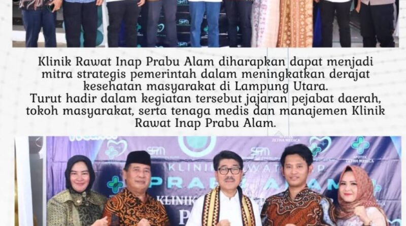 Klinik Rawat Inap Prabu Alam Resmi Dibuka, Perkuat Akses Layanan Kesehatan Masyarakat