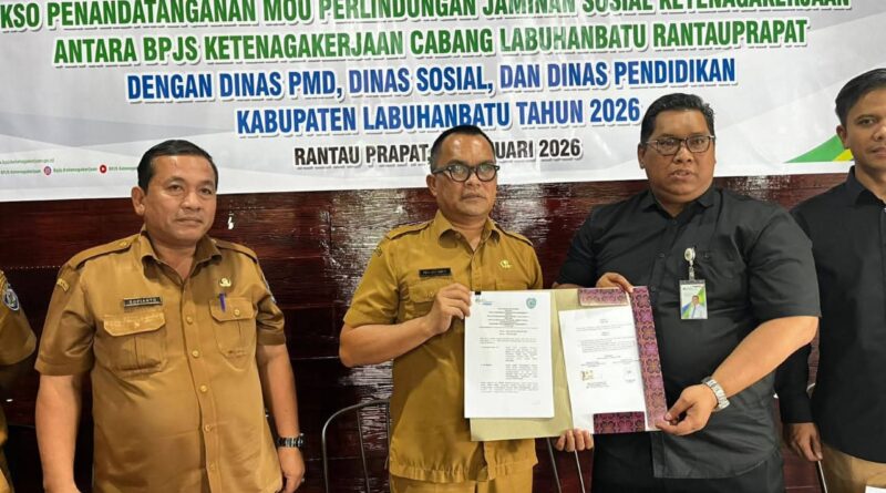 Tindak Lanjuti MoU Bupati, Disdik Labuhanbatu Tandatangani Kerjasama Dengan BPJS Ketenagakerjaan Untuk Tingkatkan Kesejahteraan 800 Guru PAUD 