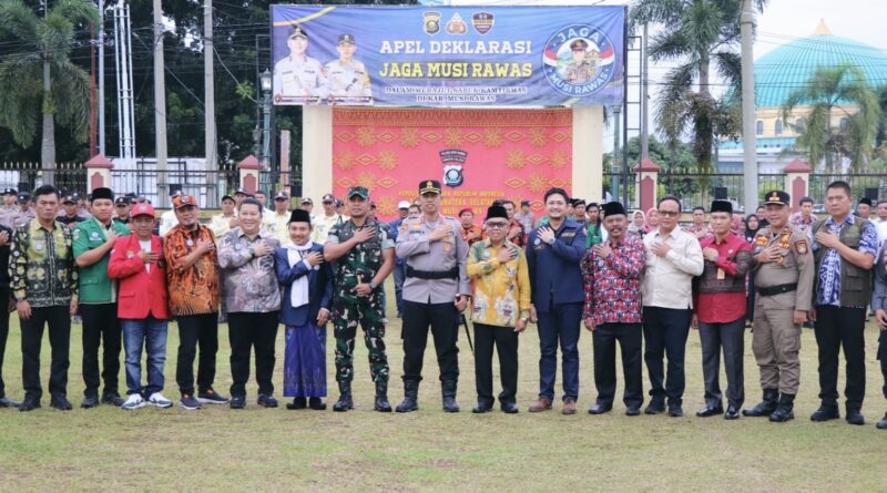 Tingkatkan Situasi Kamtibmas, Polres Musi Rawas Bersama Forkompinda dan Intansi Terkait Gelar Apel Deklarasi Jaga Musi Rawas 