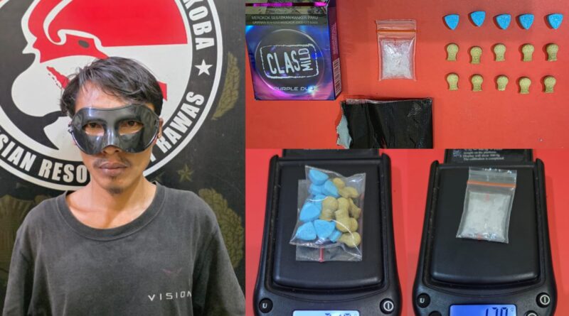 Operasi Tangkap Tangan Dipinggir Jalan Sumber Harta ,Pelaku SW Berikut Barang Bukti Oleh Satres Narkoba Polres Musi Rawas 