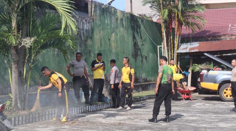 Selain Aksi Bersih Bersih di Rumah Ibadah Polres Lubuk Linggau Juga layanan Bakti Kesehatan