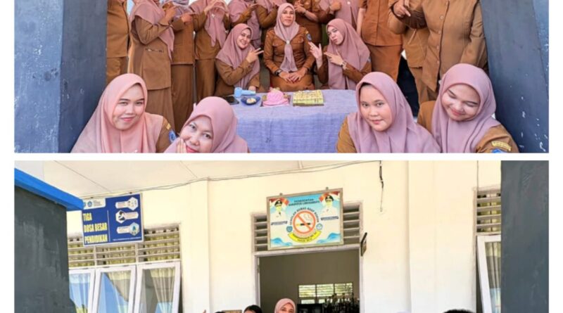 SDN 17 Bilah Barat Gelar Upacara Bendera dan Rayakan Ulang Tahun Kepala Sekolah Penuh Kebersamaan