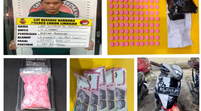 Petugas Satresnarkoba Polres Lubuklinggau Mengintai AK di Depan Portal Patok Besi Berhasil penangkapan Berikut BB 100 Butir Pil Setan