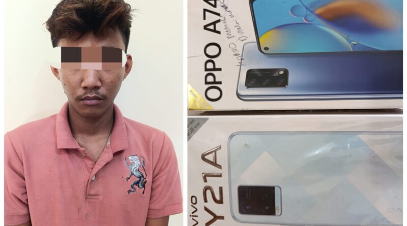 UNIT RESKRIM POLSEK LUBUK LINGGAU UTARA 1.MENANGKAP AB (21) WARGA KELURAHAN PETANANG ILIR KECAMATAN LUBUK LINGGAU UTARA 1,DALAM KASUS AKSI PENCURIAN ISI RUMAH WARGA 