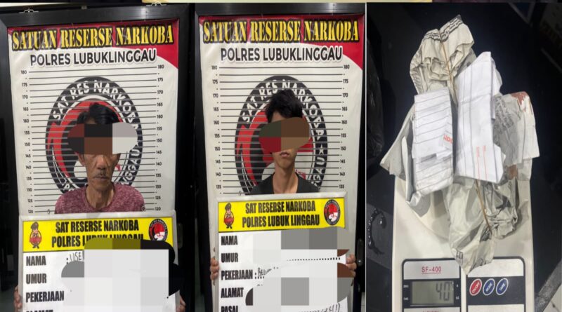 Dua Orang Pelaku UR (58) dan MRS (23), Warga Jalan Letkol. Atmo, Kelurahan Sukajadi Berhasil Diamankan Satres narkoba Polres Lubuk Linggau