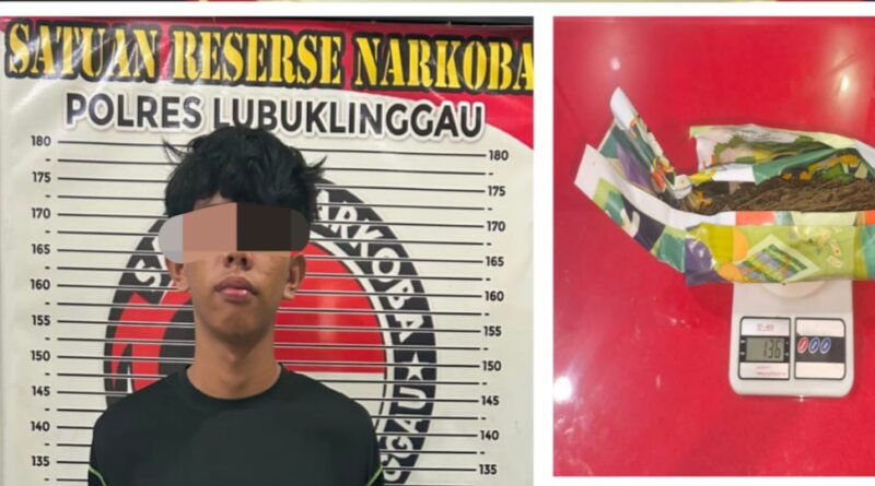 Seorang Remaja Ditangkap Satresnarkoba Polres Lubuk Linggau, Kedapatan Membawa Daun Ganja Kering 136 Gram