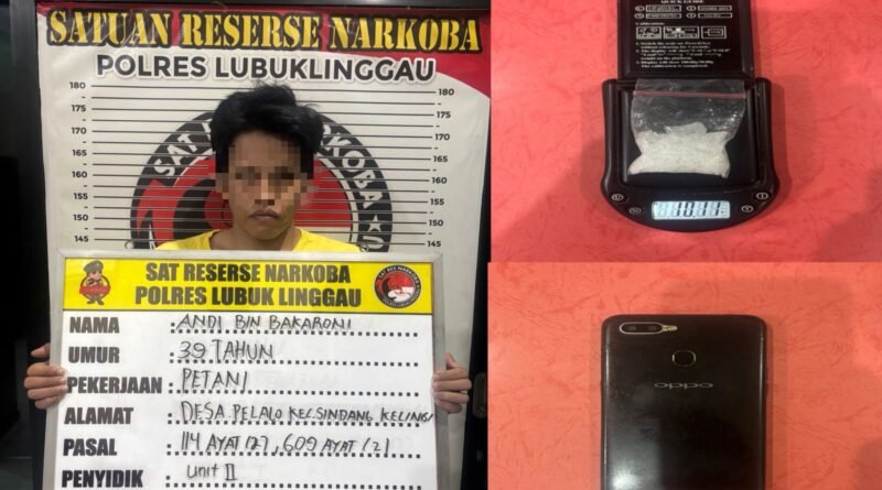 SATRESNARKOBA POLRES LUBUK LINGGAU MENGAMANKAN SEORANG TERSANGKA PENGEDAR SABU 10,11 GRAM