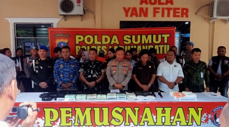 Polres Labuhanbatu Musnahkan 34 Kg Sabu dan 20 Ribu Pil Ekstasi, Tegaskan Perang Terhadap Narkoba