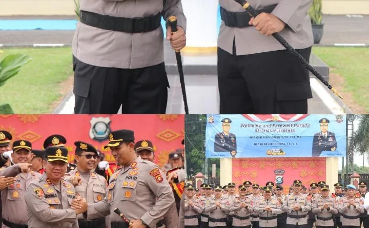 Welcome and Farewell Parade Kapolres Musi Rawas, AKBP Gokma Uliate Sitompul Gantikan AKBP Agung Adhitya Prananta yang Bertugas di OKI